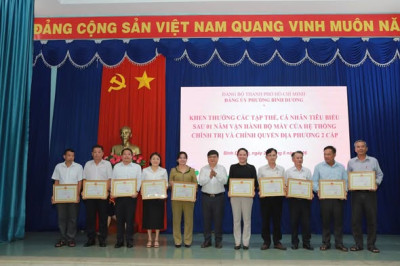 Trường vinh dự nhận giấy khen của phường Bình Dương năm 2026
